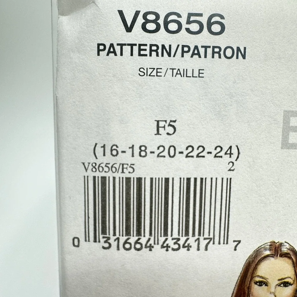 Vogue Patterns Sewing Pattern Misses F5 16-24 V8656 Uncut Factory Folded